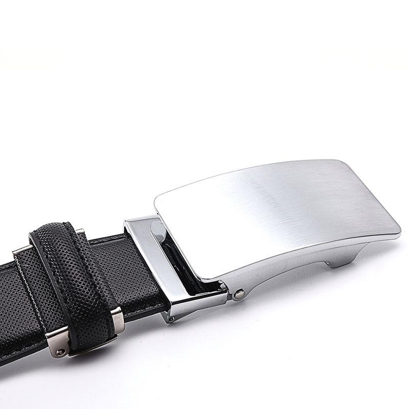 Ремень деловой мужской с автоматической пряжкой из цинкового сплава, кожаный ремень для платья, ремень из коровьей кожи