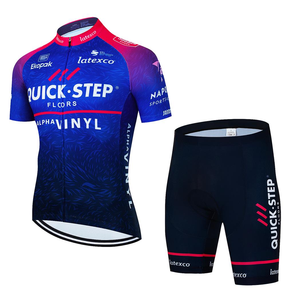 2026 QUICK STEP Team Cycling Jersey Sets Men's Cycling Clothing Summer Short Sleeve MTB Bike Suit Bicycle Clothes Ropa Ciclismo
