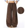 New Style Lazy Style High Waist Casual Versatile Drapey Drawstring Wide Leg Pants