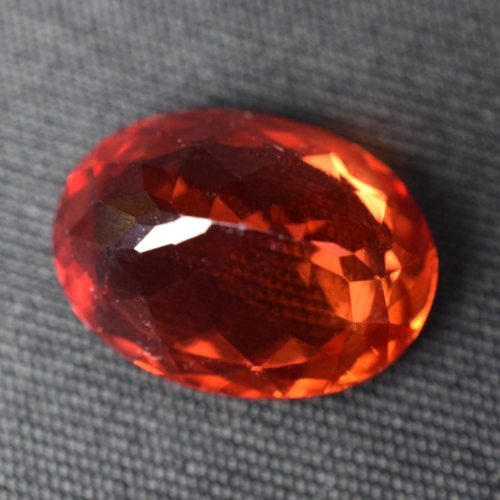 Natural Orange Sapphire Loose Gemstone 10.23 ct Oval Cut Jewelry Making September Birthstone Gift