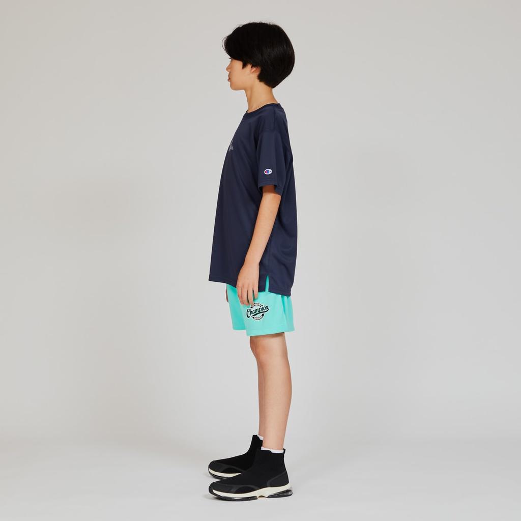 Champion Футболка с коротким рукавом для короткой команды Quick Высоко антибактериальная и отталкивающая запах Графическая футболка с коротким рукавом Темно-синяя Детская, Рукав, Горловина, Быстросохнущая, Дышащая,