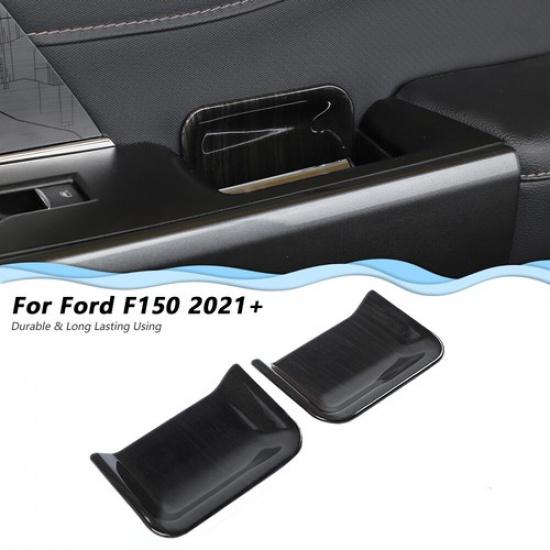 Inner Front Door Handle Bowl Cover Trim for Ford F150 2021-2022 Black Wood Grain