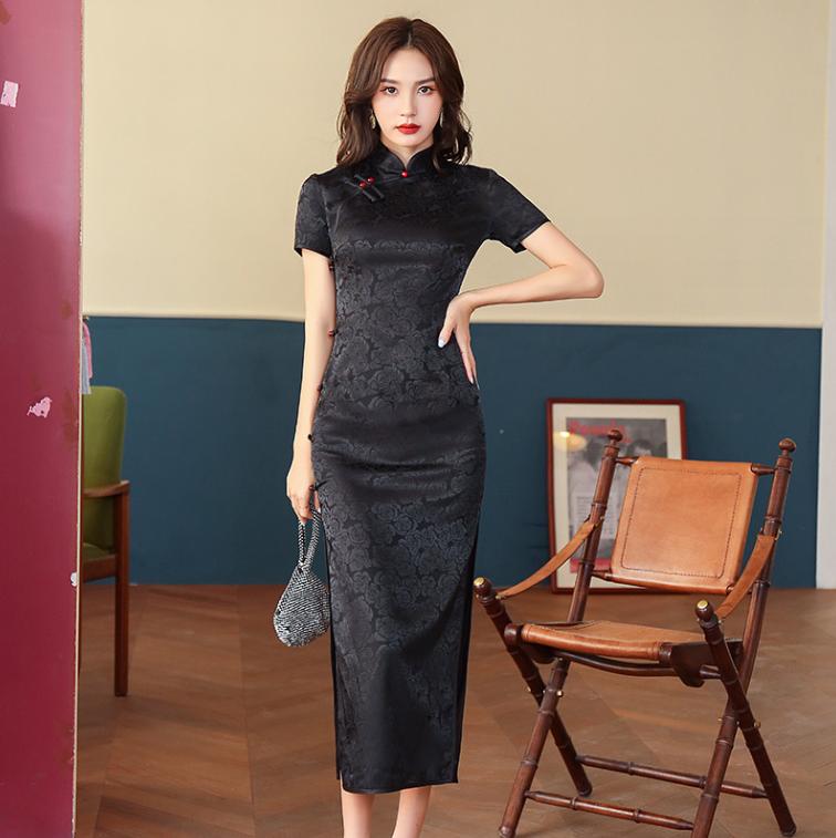 Облегающее женское платье Cheongsam в восточном стиле