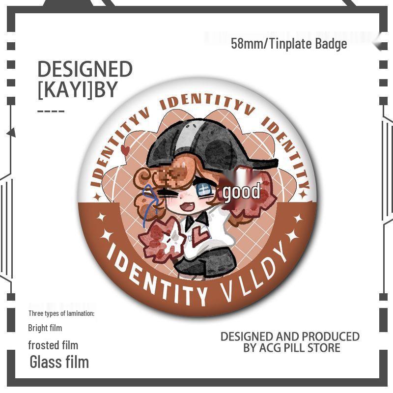 Identity V Q Version Fanmade Badges: Antique Dealer, Fisherman, Emblems, Embalmer, Prisoner, Perfumer, Laser Grains.