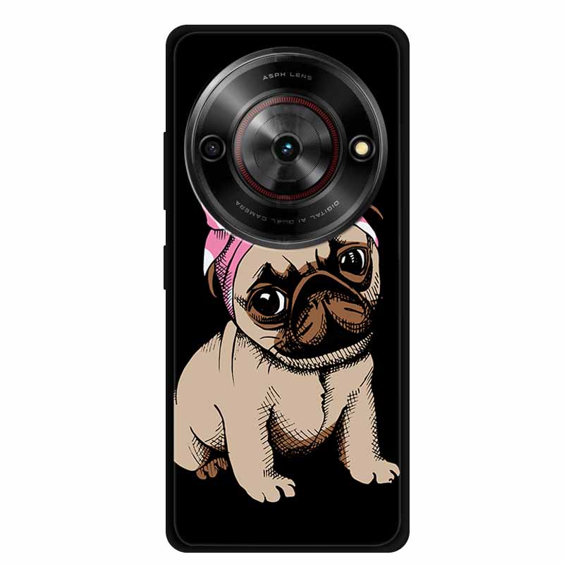 Чехол для ZTE Blade A75 Черный Силиконовый Милое Животное Цветочный Мягкий Чехол для ZTE Blade A75 5G ТПУ Чехол Funda для ZTE A75 Coque A 75
