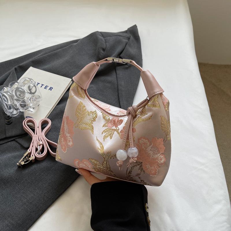 Новая женская сумка с вышивкой в китайском стиле 2024 года, новая модная сумка-мессенджер на одно плечо в иностранном стиле с принтом, переносная сумка для пельменей