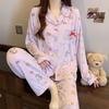 Spring Ladies Korean Pajamas Homewear Set Girls Students Sweet Garden Flowers Pajamas Thin Section Skin-Friendly Homewear