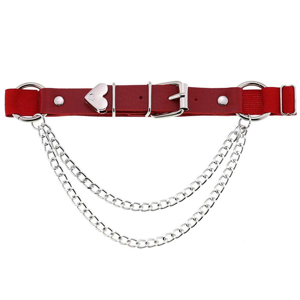 Belt Leg Harness Punk Chain PU Leather Women Suspenders Fashion Accessories Heart Garter Belt