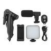 LED Video Light On Camera Accessories Kit Bundle Includes LED Fill Light Phone Clip Tripod
