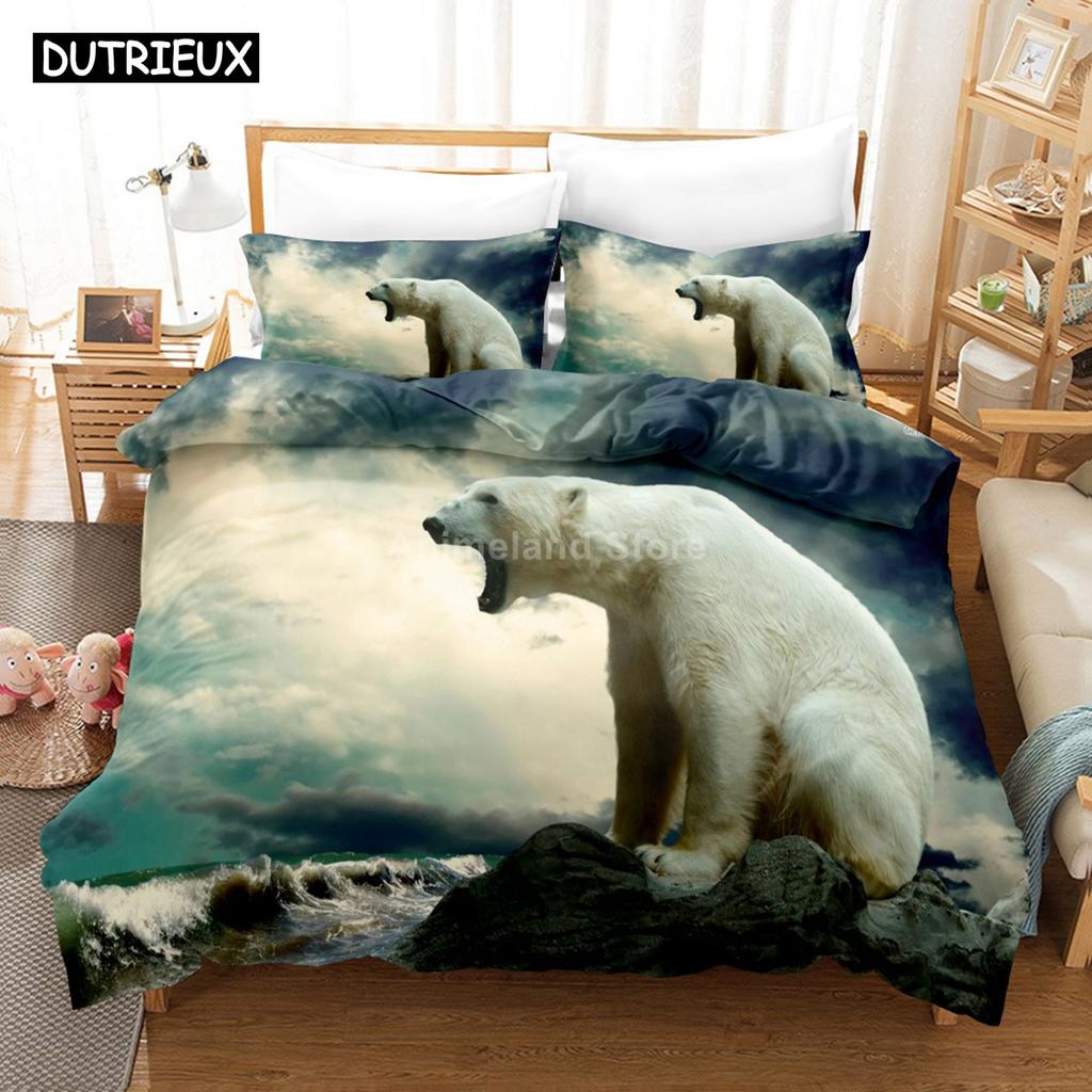 Polar Bear Bedding Set Animal Lovely Quilt Duvet Cover Sets Home Decor Bed Twin Single Queen King Size Fashion Scenery Kawaii