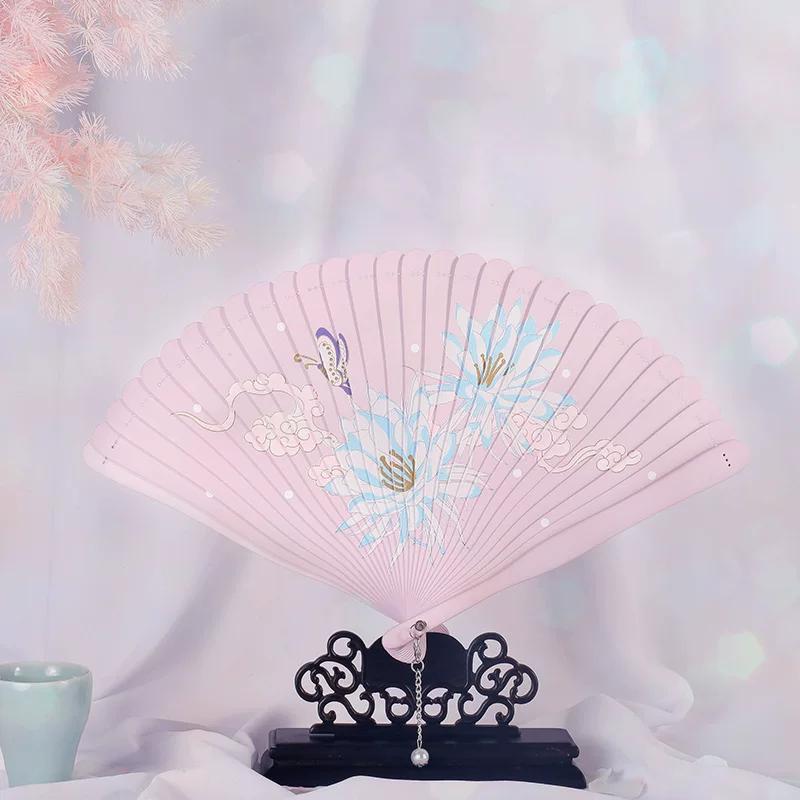 Laoxinmen Bamboo Summer Retro Style Fan Folding Fan Chinese Style Small Fan Women's Han Chinese Clothing Portable Portable Cheongsam Mini