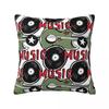 Rock N Roll Punk Stars Vinyl Records Guitars Pillow Case Cushion Cover Funny Zipper Decor Pillowcase for Home