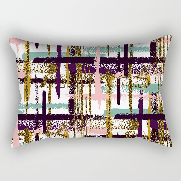 Скандинавский Абстрактный Разноцветные Линии Геометрический Длинная Наволочка Дом Диван Подушка Автомобиль Офис Подушка для Поясницы