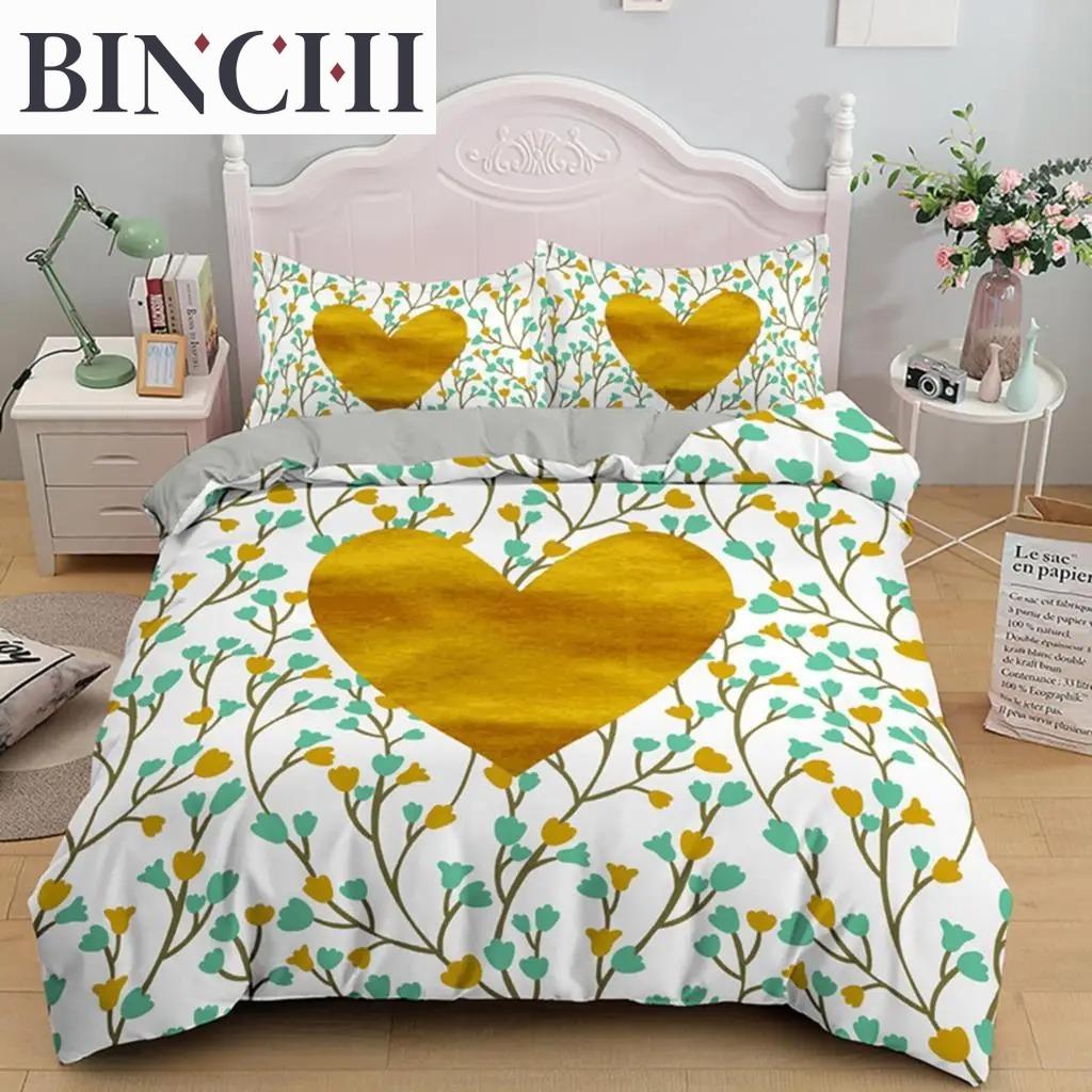 3D Love Heart Пододеяльник Микрофибра Роскошный Романтический Тематический Комплект Постельного Белья King Queen Для Пары Декор Спальни ко Дню Святого Валентина