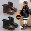 Две хлопковые бархатные ботинки Мартин зима 2025 новые для маленькой девочки в британском стиле короткие ботинки модные однотонные ботинки для мальчиков