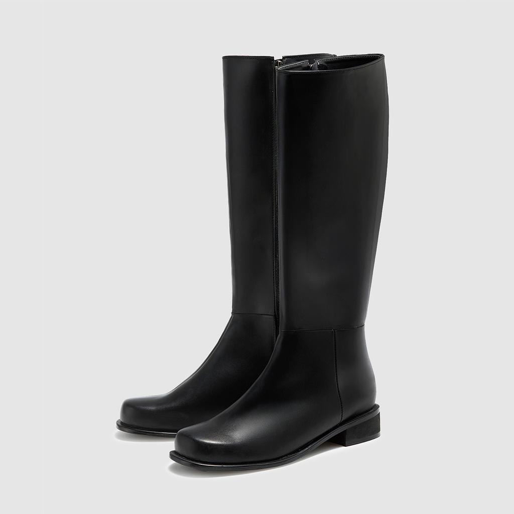 [CUSTOM ADE] 3.5cm Basic Flat Long Boots Nova (CW0081BK), CW0081BK, 7000030695, Popular Korean Shoes