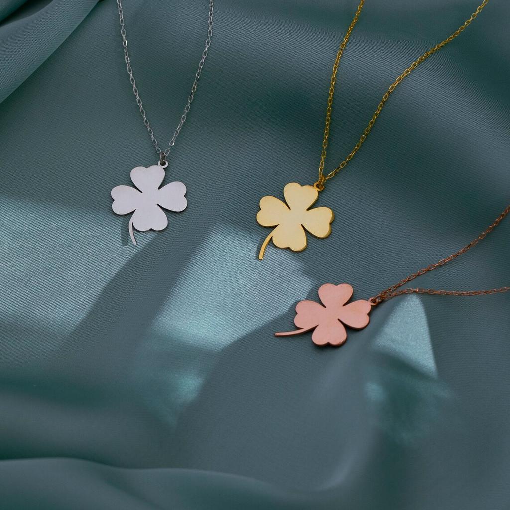 Stainless Steel Lucky Four-leaf Clover Charms Pendants for DIY Necklace Earrings Jewelry Gift For Her