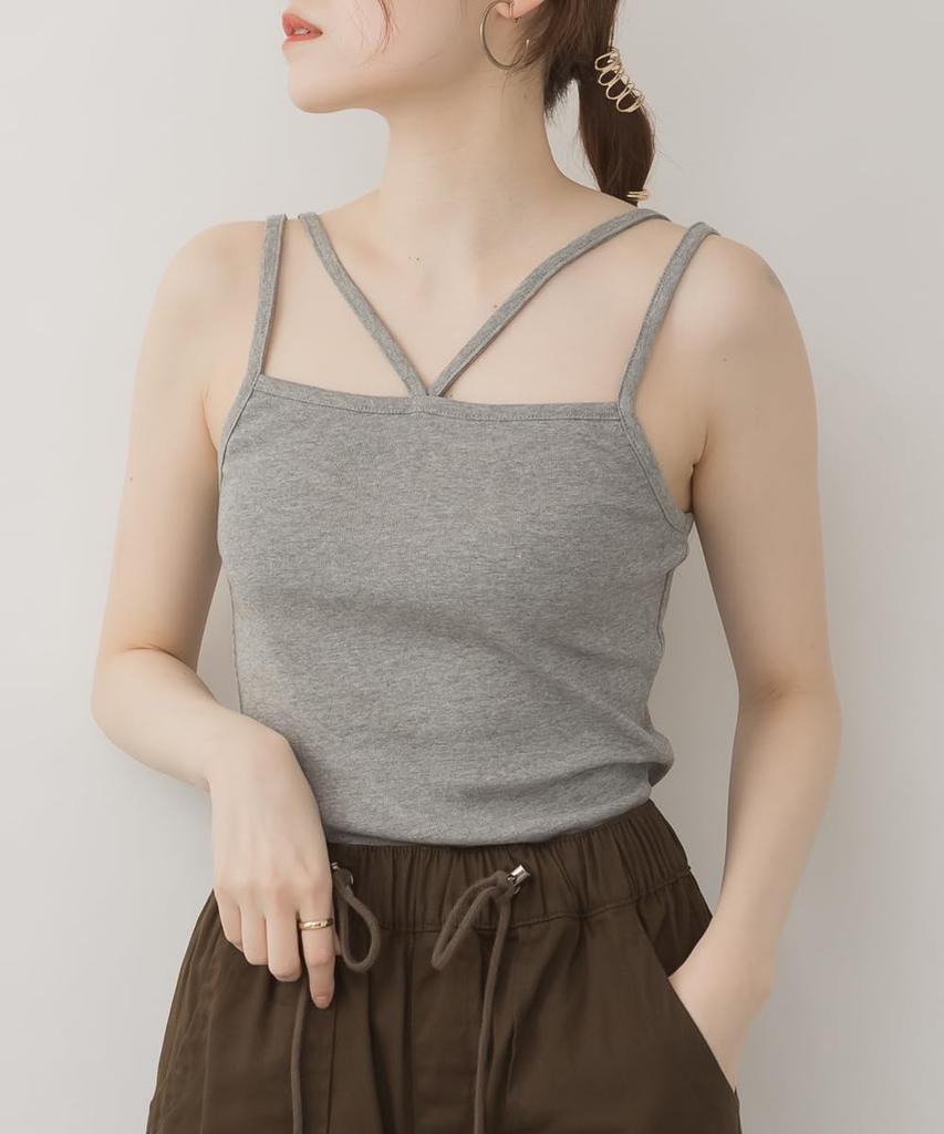 Jungle Jalopy Plus Size Design Cotton Tank Size WK-0468 Women's Camisole, Cami, Top, Spring/Summer, M-GRAY