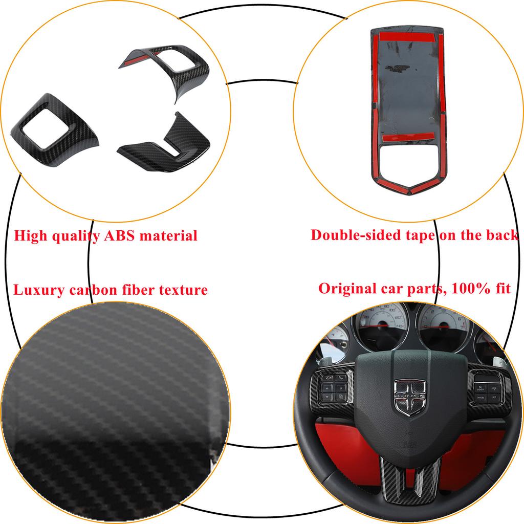 Декоративный чехол на руль автомобиля для Dodge Challenger Charger Durango Dart 2009-2014 Journey 2013-2022 Интерьер