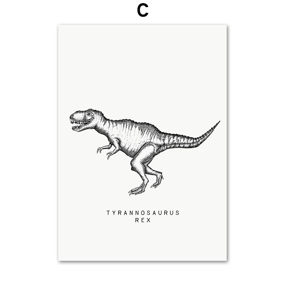 Ретро Динозавр T-Rex Птерозавр Трицератопс Настенная Живопись Холст Картина Скандинавские Плакаты И Принты Картины Детские Украшения Для Мальчиков Комнаты