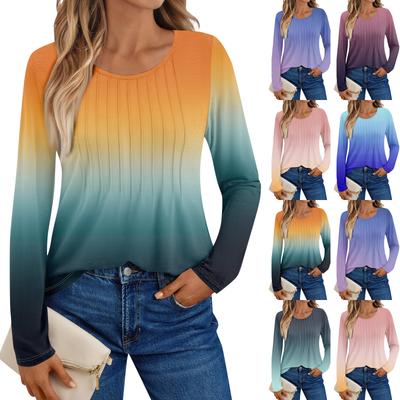 Женские рубашки с длинным рукавом, графические футболки, повседневные базовые топы, пуловеры