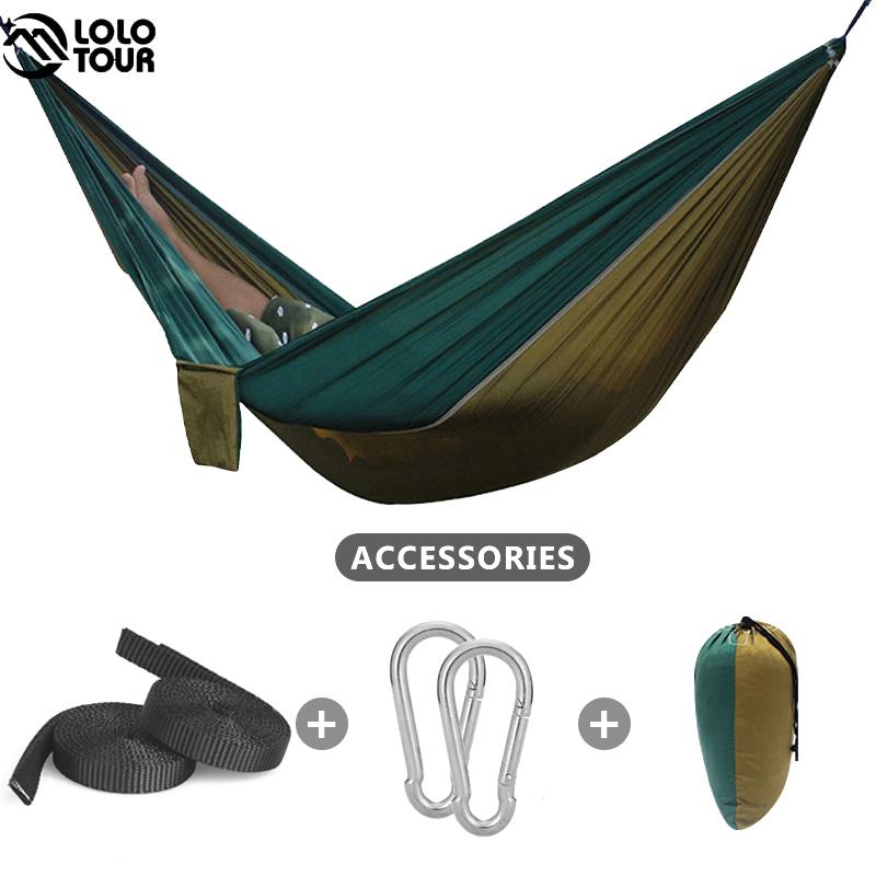 Тканевый гамак с парашютом, качели для сна, качели для одного человека, путешествия на открытом воздухе, отдых, отдых, подвесная кровать Hamak, прочный для выживания