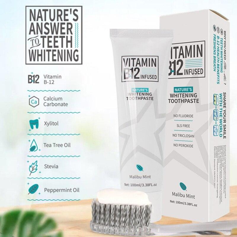 100ml Vitamin B12 Remove Stains Whitening Toothpaste Mint Toothpaste Toothpaste Whitening Gum Repair Teeth