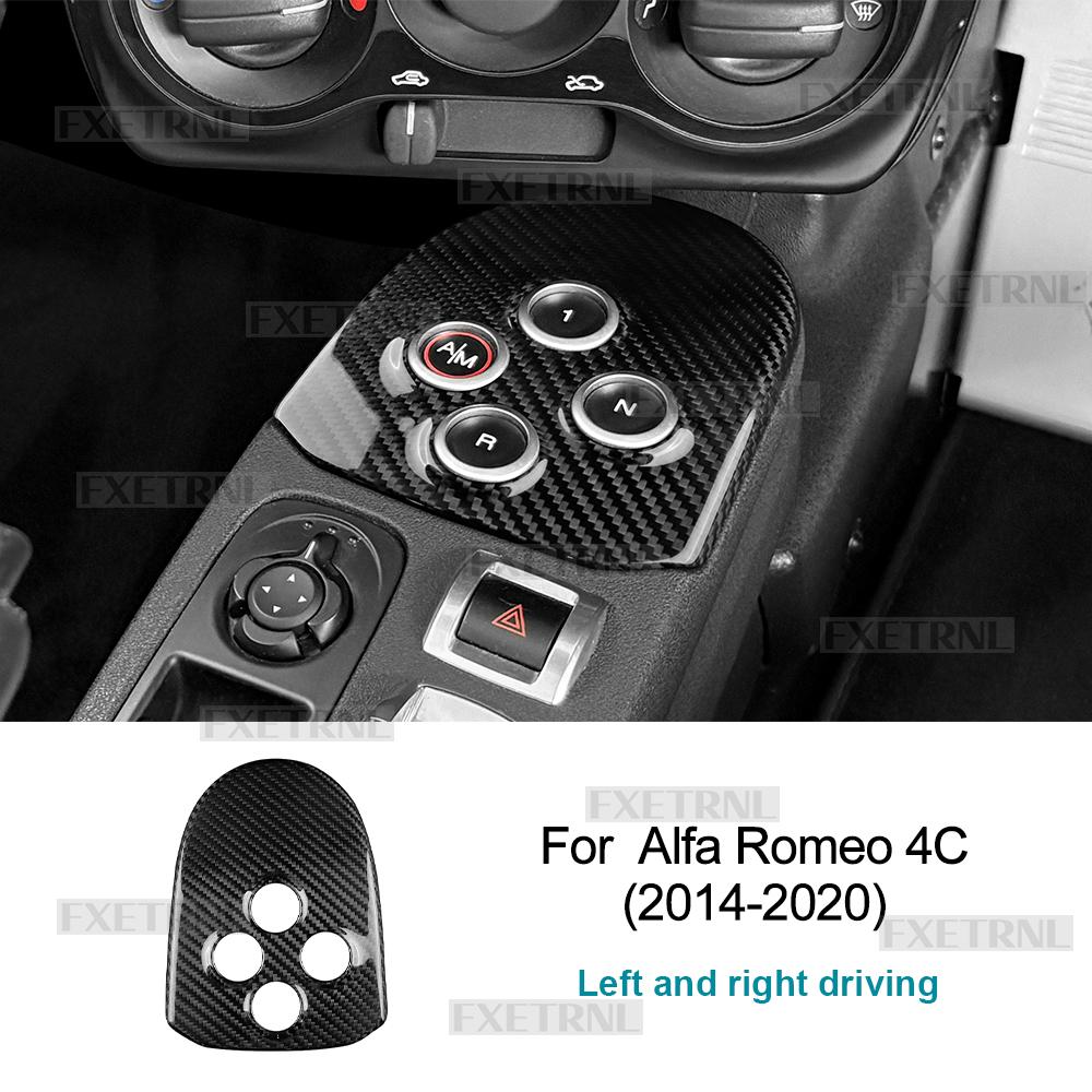 Sticker for Alfa Romeo 4C 2014 2015 2016 2017 2018 2019 2020 Real Hard Dry Carbon Fiber Gear Shift Panel Interior Trim Accessor