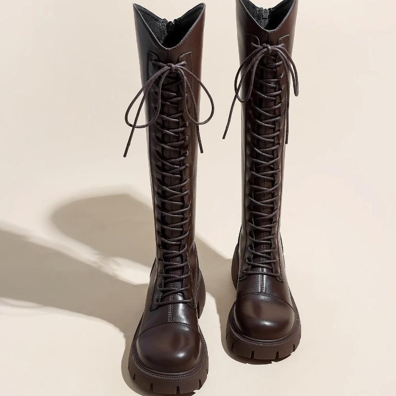 Зимние ботинки на платформе со шнуровкой крест-накрест, женские ботинки рыцаря, модная обувь на толстом каблуке, уличный стиль, женские короткие плюшевые ботильоны