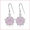 Trendy Pink Jelly Peony Flower Earrings with Horse Eye Design