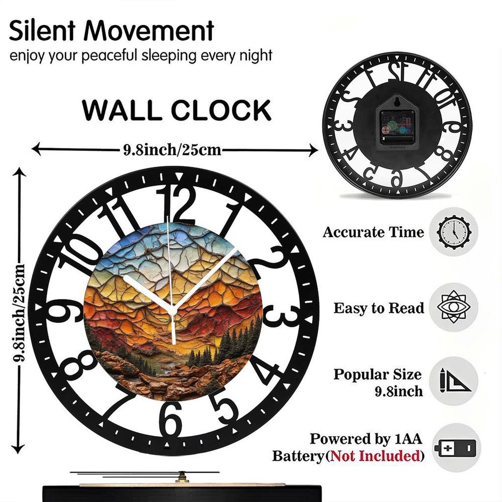 25cm Circular Iron Wall Clock with a Street Name Sign
