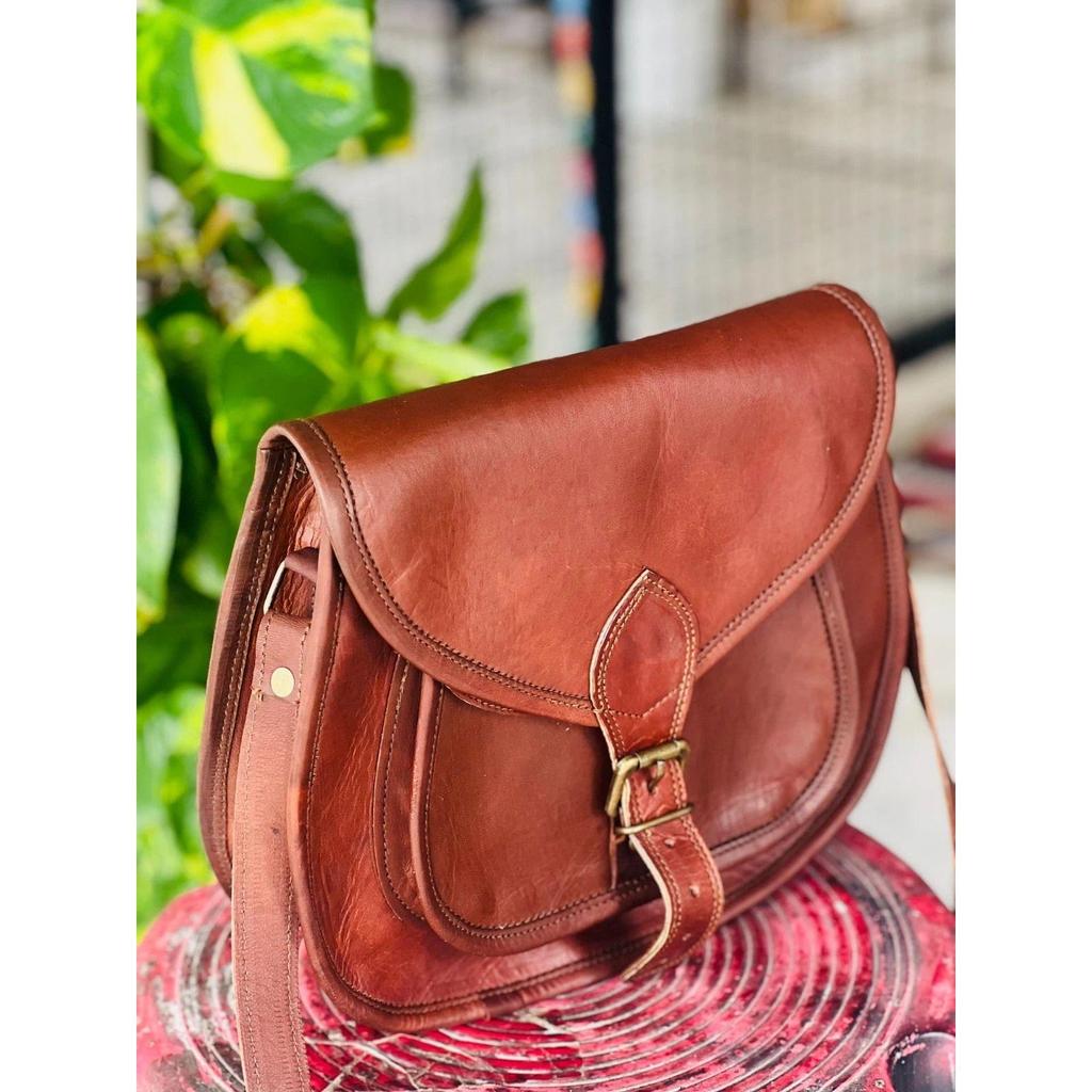 Women's Goat Leather Crossbody New Messenger Handbags Campus Bag