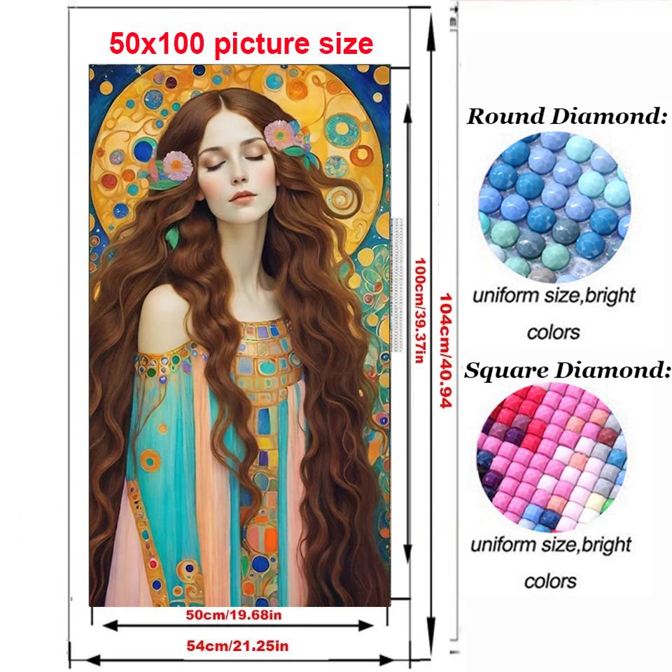 Большой размер мозаика красивая женщина новинка 2024 DIY полный набор алмазов для рисования портрет искусство вышивка крестиком стразы