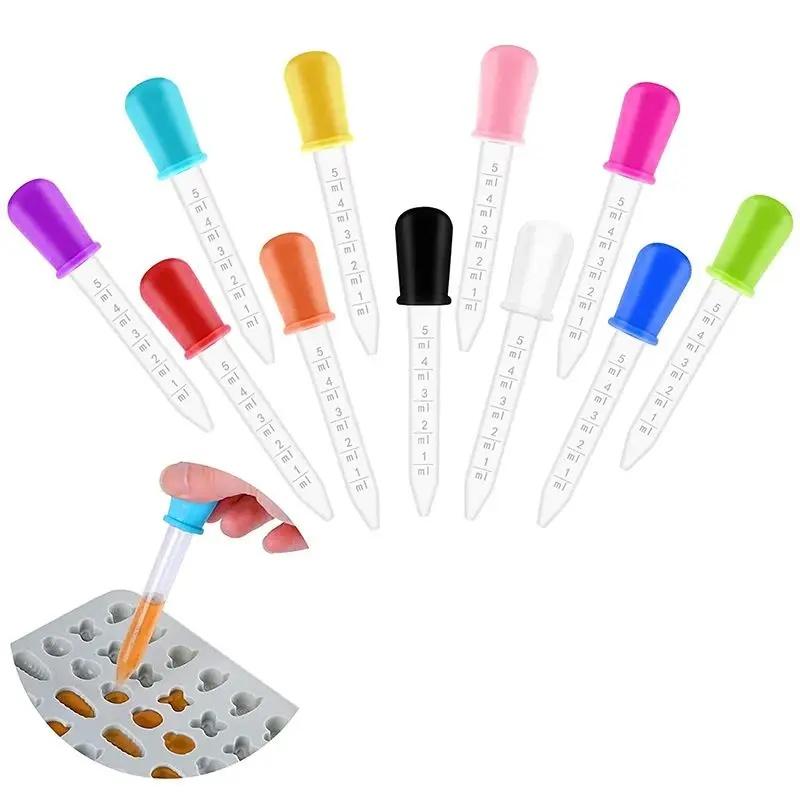 5ML Silicone Plastic Pipette Dropper Liquid Transfer Tool School Lab Experiment Medicine Feeding Eye Ear Gummy Candy Kitchen Use