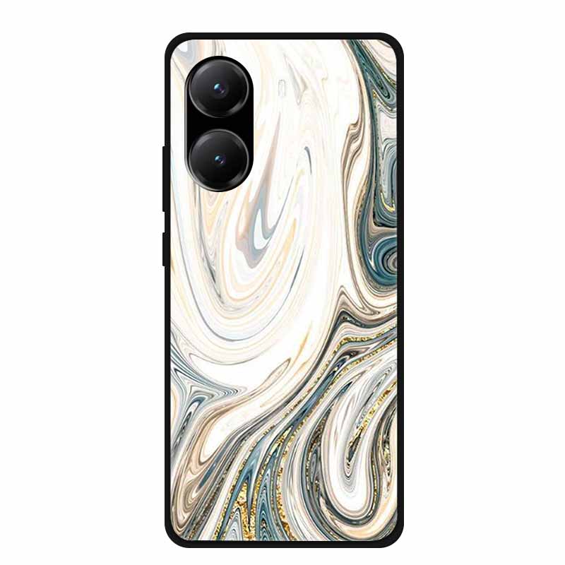 Закаленное Стекло Чехол для Poco X7 Pro Задняя Крышка ПК Жесткие Ударопрочные Чехлы для Xiaomi PocoX7 Pro Funda Мраморная Текстура Модный Coque