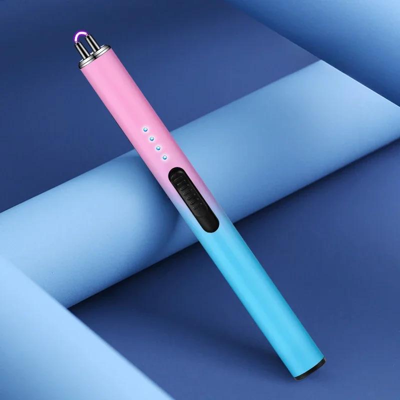 Кухонная зажигалка Type-C с заряжаемой плазменной дугой, импульсным воспламенителем, беспламенная ветрозащитная зажигалка с предохранительным выключателем для барбекю со свечами