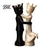 Symbolic Companionship Statue Gifts 1 Pair 3D Printed King and Queen Couple Figurines, Chess Style Dancing Abstract Sculptures Lovers Statue, Romantic