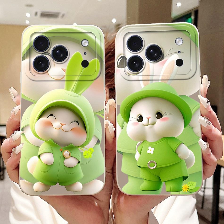 For iPhone 17 Pro Max 17Pro Cute Rabbit Cat Cartoon Phone Case For iPhone17 Pro 17ProMax Shockproof Soft Silicone Cases