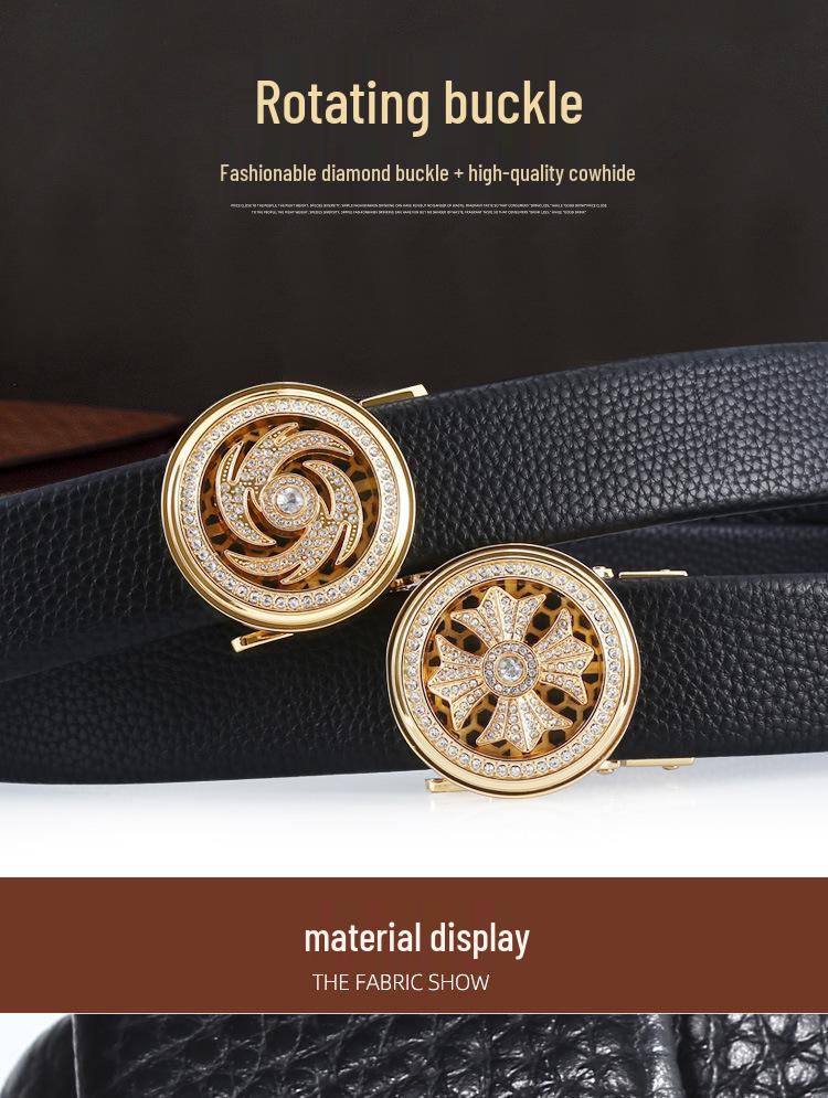 Мужской ремень из сплава и коровьей кожи с автоматической пряжкой для повседневной и универсальной носки