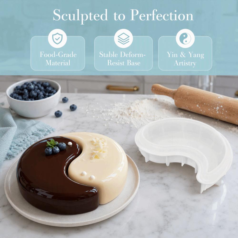 Silicone Mousse Cake Mold Yin Yang Shaped Soap Mold Durable Fondant Mold  DIY Handmade