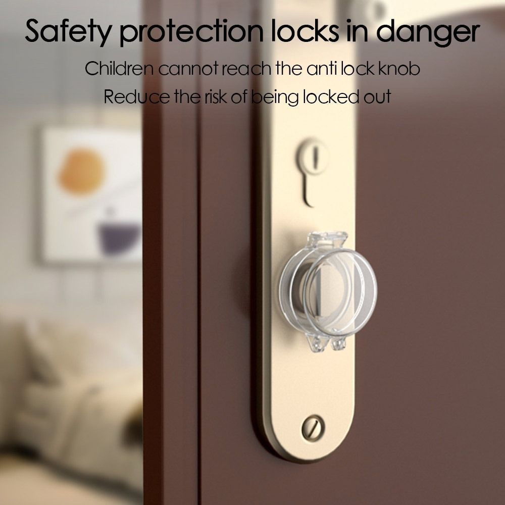 Transparent Door Deadbolt Lock Kids Protection Baby Safety Lock Cover Door Knob Cover  Home