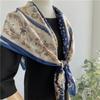 110*110 Cm Square Silk Scarf Women's Fashion Printed Small Neck Scarf Office Women's Hair Belt Folar Handkerchief Women's Handkerchief Shawl Scarf