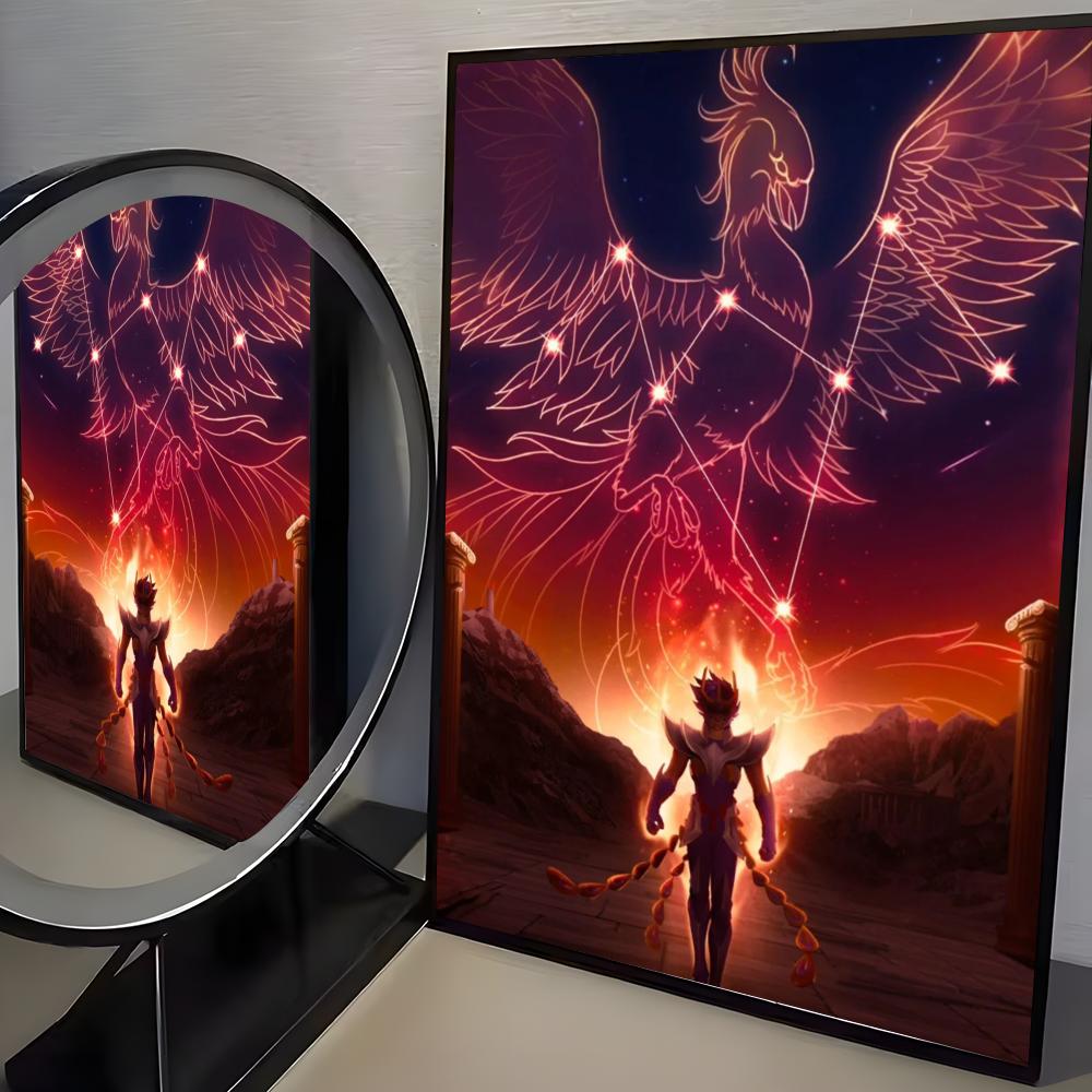 S-Saint Seiya Anime Classic Poster HD Art Mural Wallart Poster Waterproof Vintage Print Decor for Home Decoration DIY