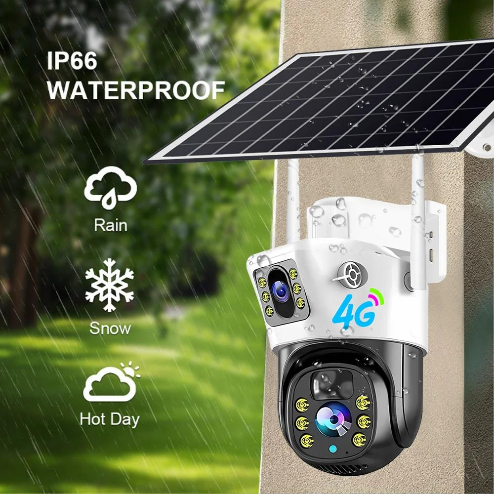 LS VISION 4G SIM Card Solar Camera WiFi Outdoor HD Night Vision IP CCTV Surveillance IP66 Waterproof 2 Way Audio PIR Humanoid Detection