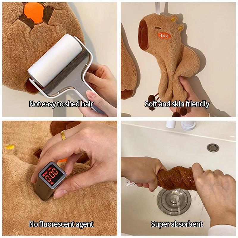 Дом Милое полотенце для рук Кухонное полотенце Капибара Полотенце для рук Влажные салфетки Абсорбирующие полотенца Бытовая ткань Салфетка Салфетка для посуды Toalla Capibara