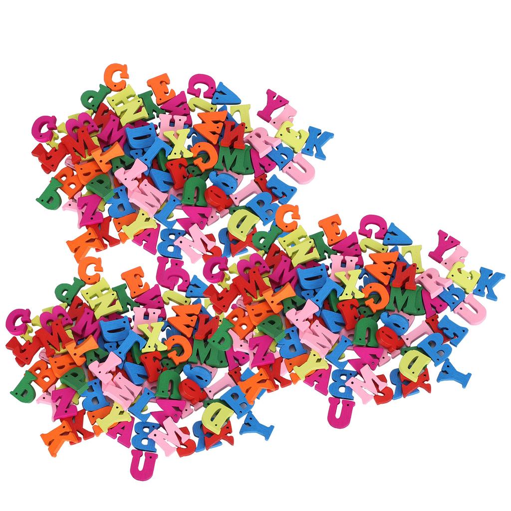 300Pcs Wooden Letters Craft Colorful HandMade Craft Children Education Supplies