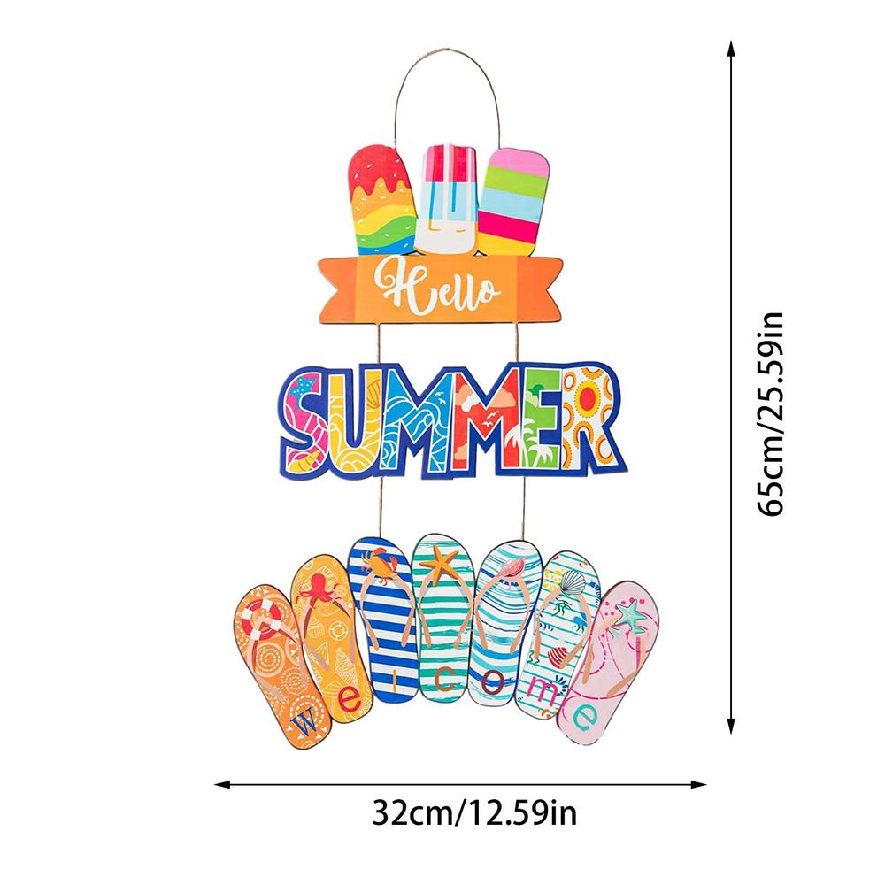 Beach Door Sign Color Printed Cartoon Coastal Yard Sign Beach Wall Decor Garden Accessories Decorative Ornaments For Family