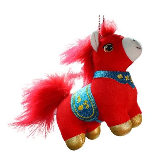 Плюшевая кукла-лошадь для 2026 года Лошади Благоприятные благословения Символ удачи Кукла Новогодние благословения Украшение