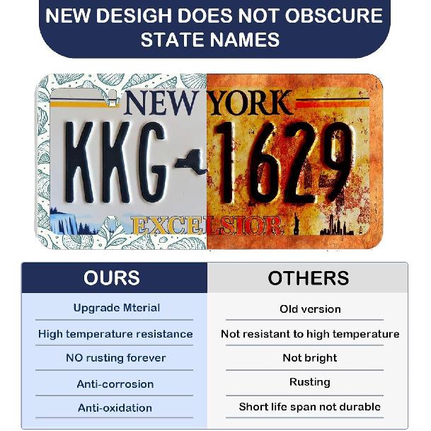 Light Blue Seashells Beachy License Plate Frame - Unobstructed Narrow-Edge 2 Packs Universal Stainless Steel Car License Plate Frames Holder Solid