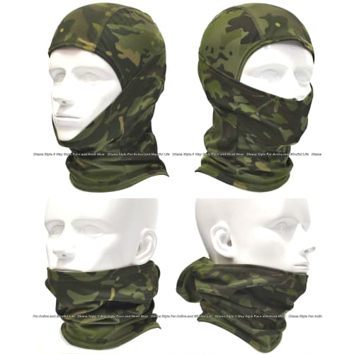 3-Way Camouflage Face Mask, Army Mask, Tactical Full Face Mask, Military Balaclava, Camouflage Balaclava - Airsoft, Cycling, Motorcycles, Outdoor Acti